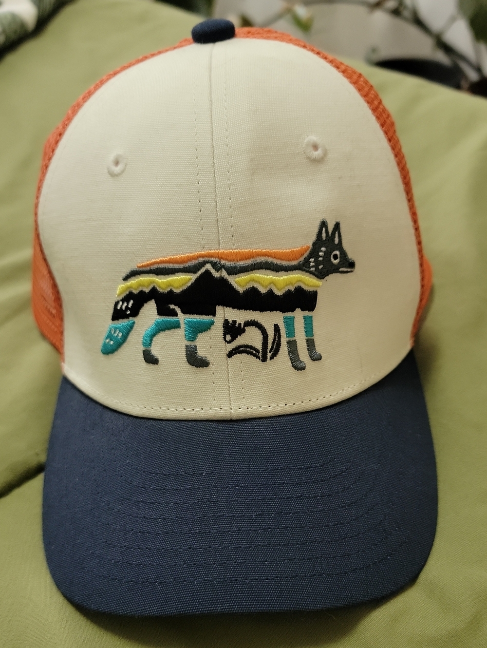Patagonia Cream, Orange & Navy Fox Patch Adult Trucker Hat
